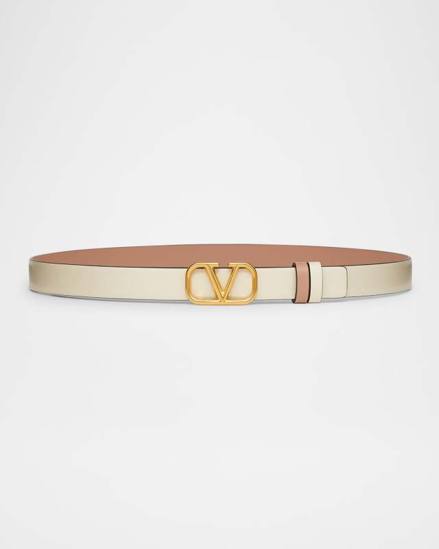 VLOGO Signature Reversible Leather Belt